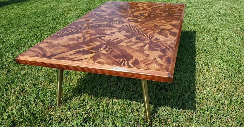 Beautiful wood table created by Pete Labat.